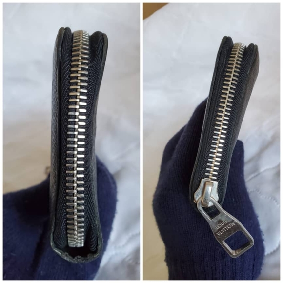 SOLD***Authentic LOUIS VUITTON Ardoise Taiga Zippy Vertical… - Picture 5 of 10